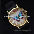 2014 Excelente Mulheres Couro Band Moda Estilo Da Borboleta Analog Quartz Wrist Watch